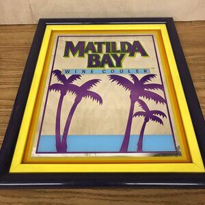 Vintage 80s Matilda Bay TROPICAL COOLER bar Mirror Sign Barware Wall Decor